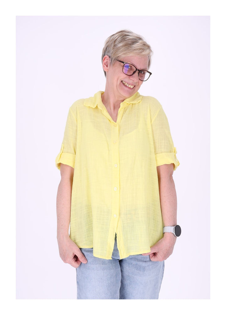 Splash of Color Leinenbluse Damen