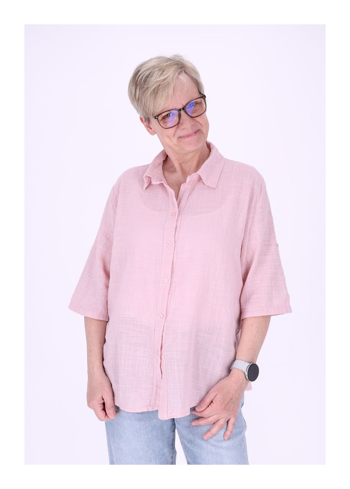 Splash of Color Leinenbluse Damen