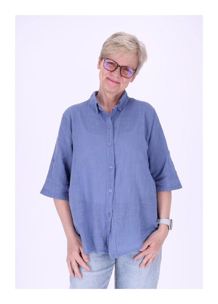 Splash of Color Leinenbluse Damen