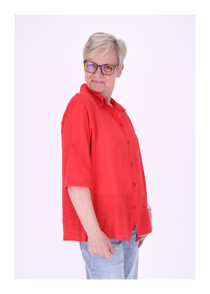 Splash of Color Leinenbluse Damen