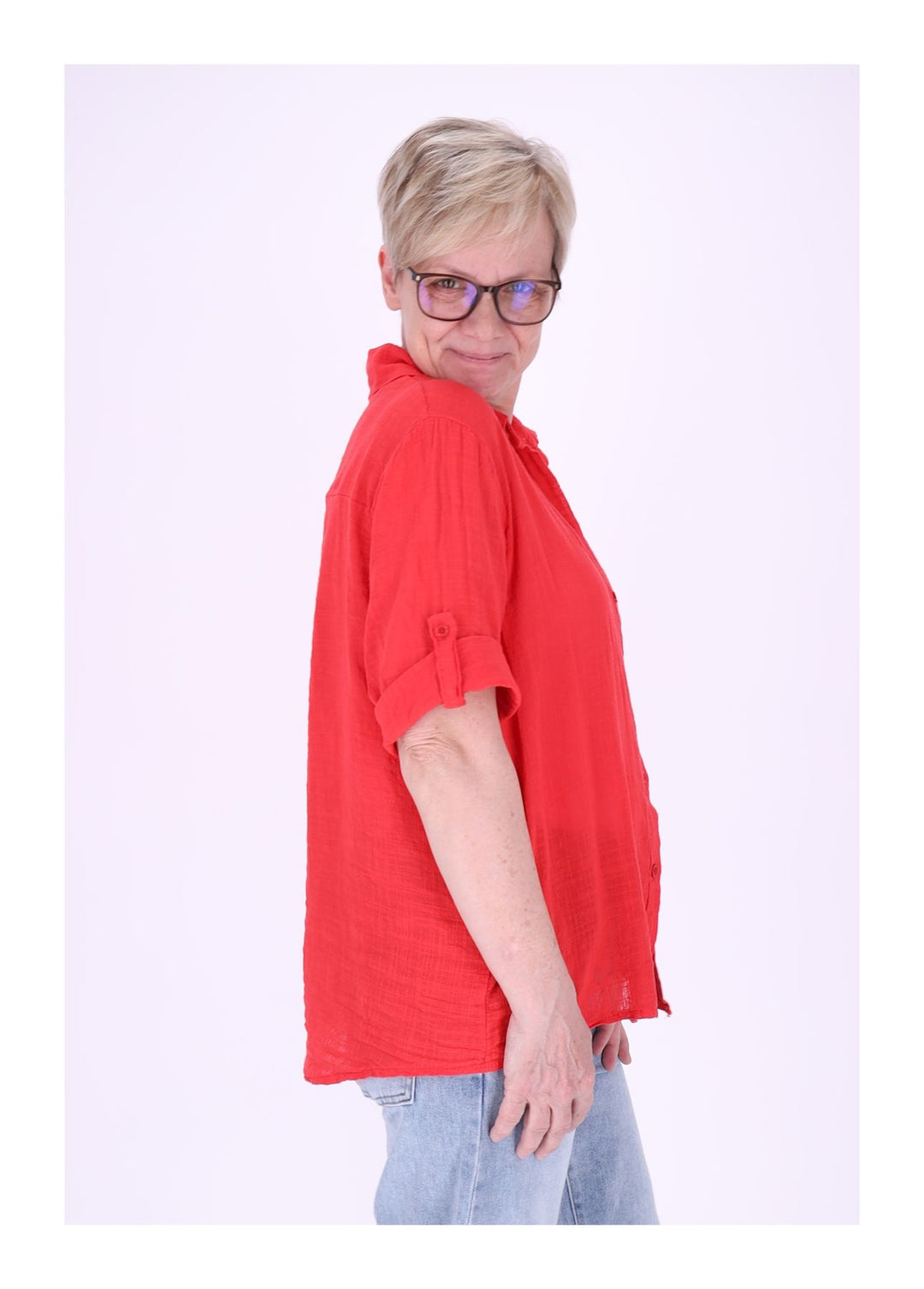 Splash of Color Leinenbluse Damen