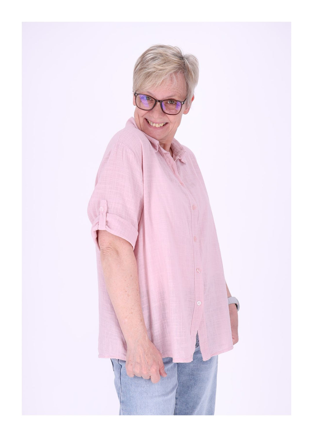 Splash of Color Leinenbluse Damen