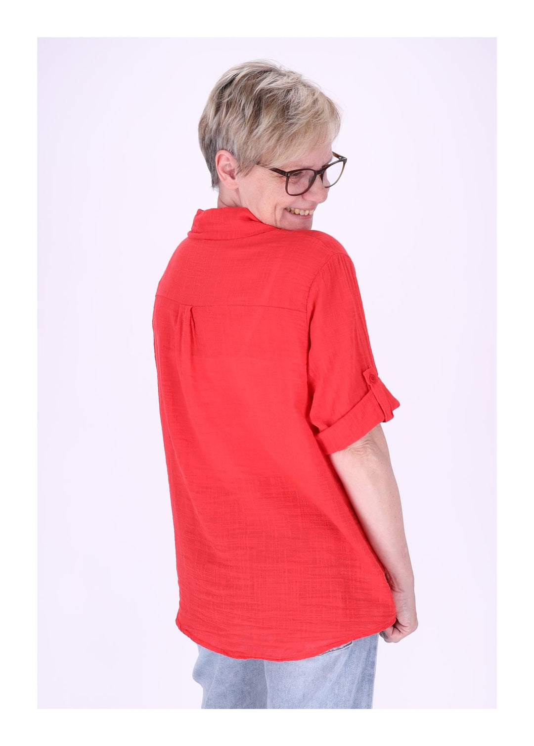 Splash of Color Leinenbluse Damen