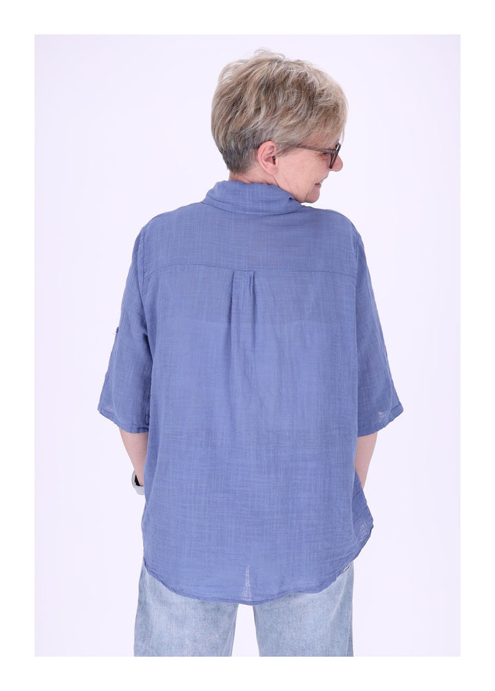 Splash of Color Leinenbluse Damen