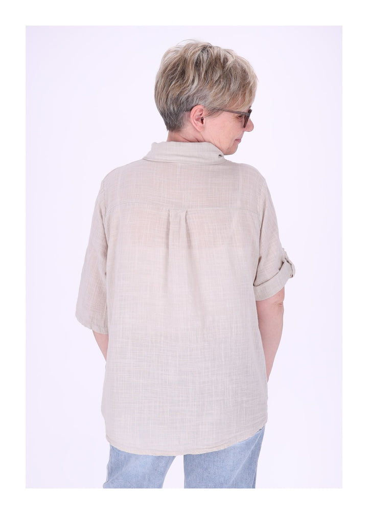 Splash of Color Leinenbluse Damen