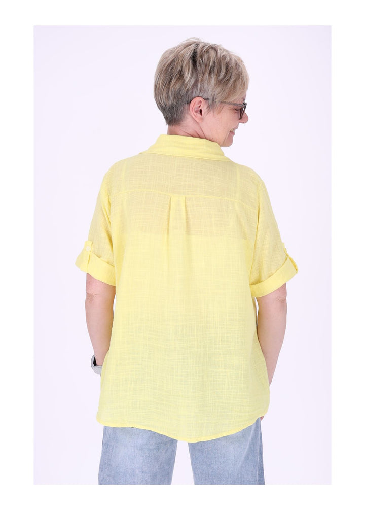Splash of Color Leinenbluse Damen
