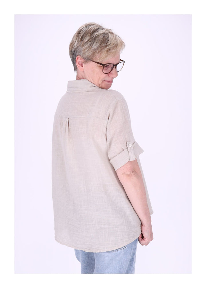 Splash of Color Leinenbluse Damen