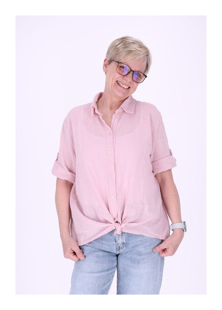 Splash of Color Leinenbluse Damen