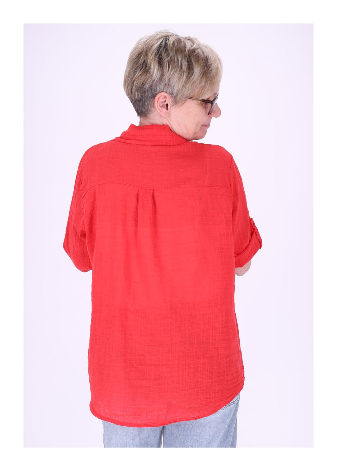 Splash of Color Leinenbluse Damen