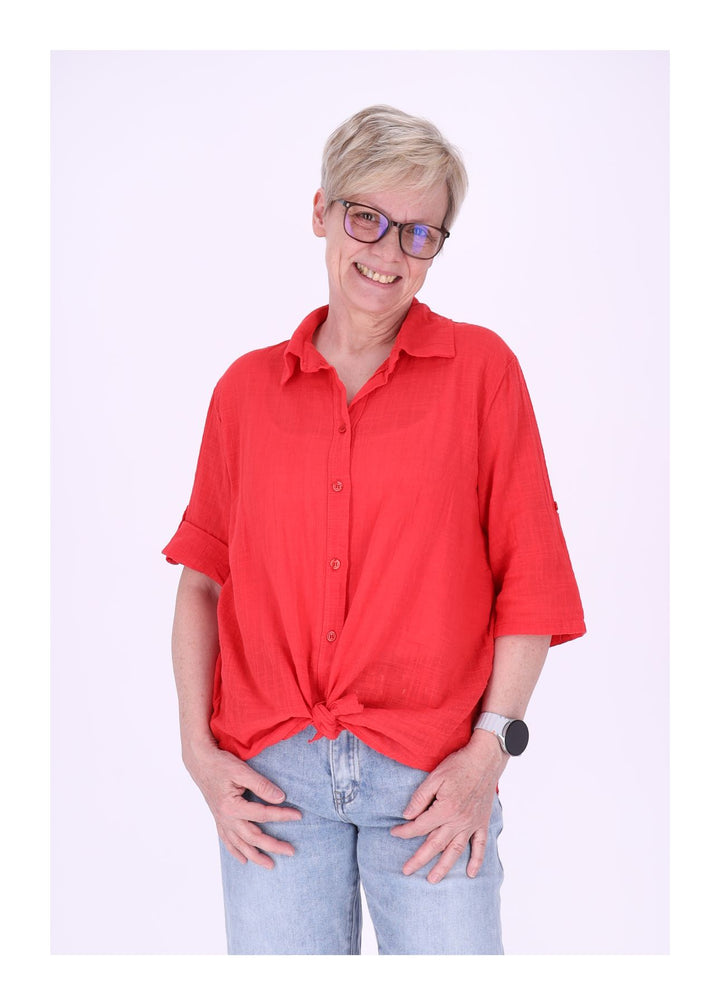 Splash of Color Leinenbluse Damen