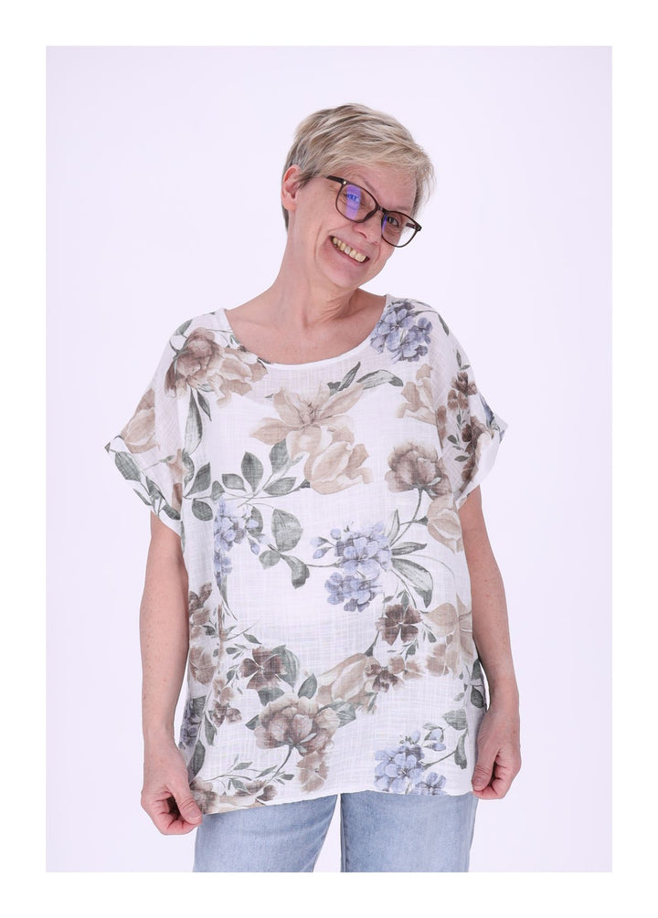 Splash of Color Damen T-Shirt Leinenmix