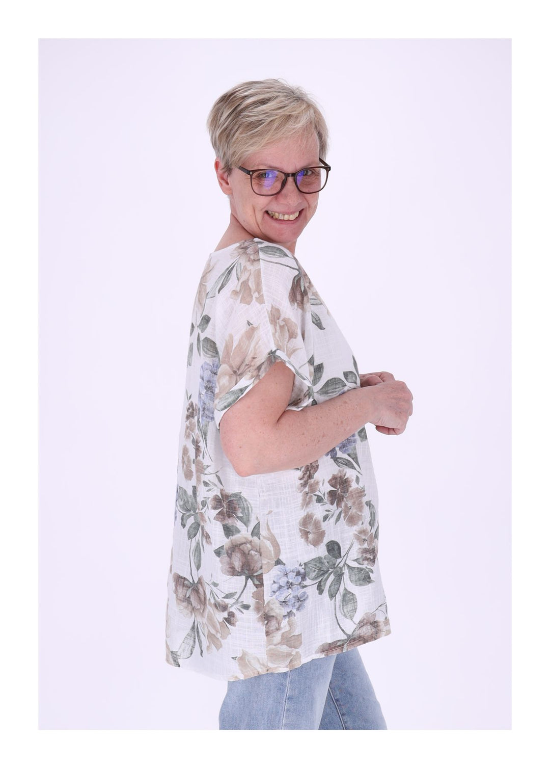 Splash of Color Damen T-Shirt Leinenmix
