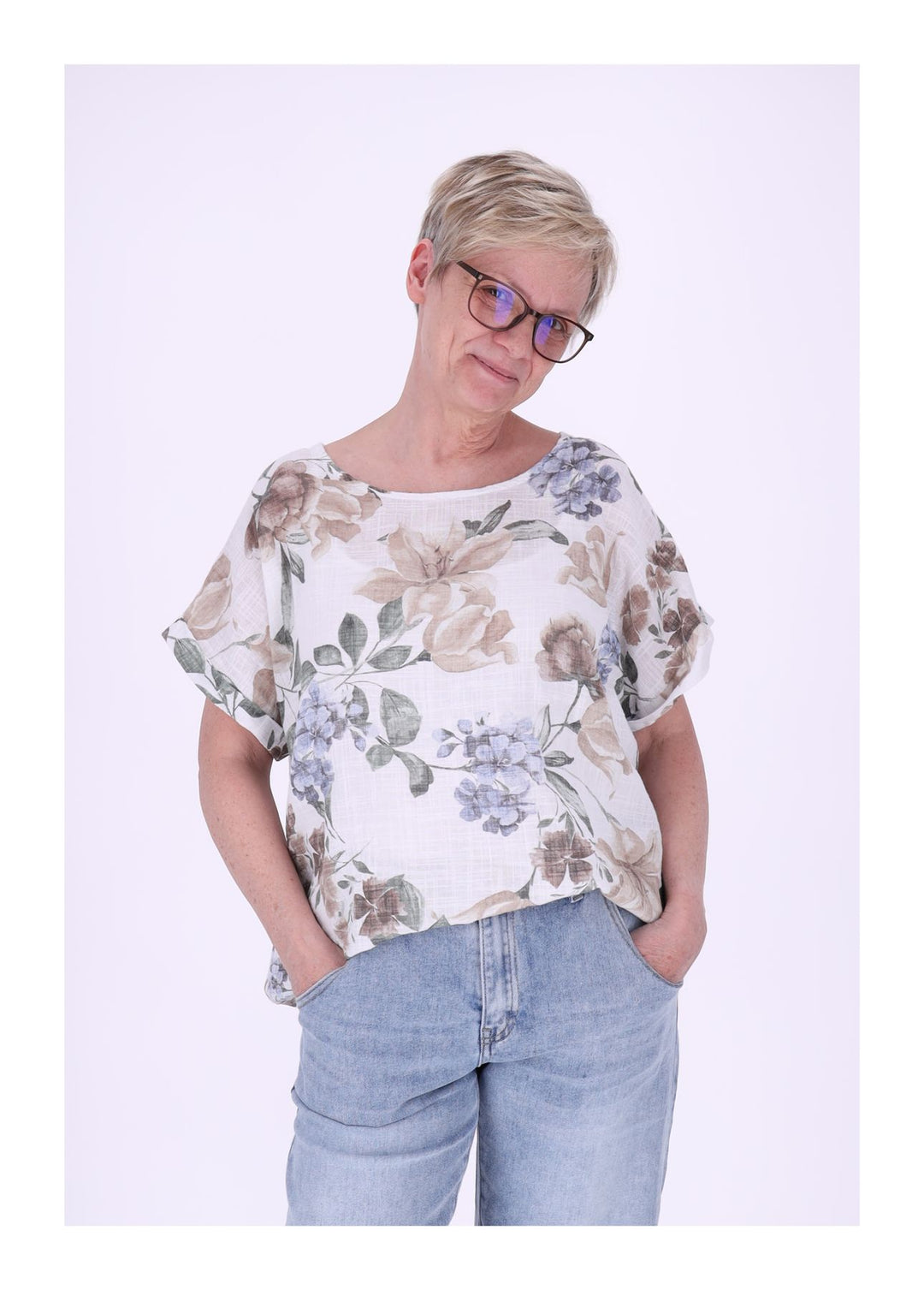 Splash of Color Damen T-Shirt Leinenmix