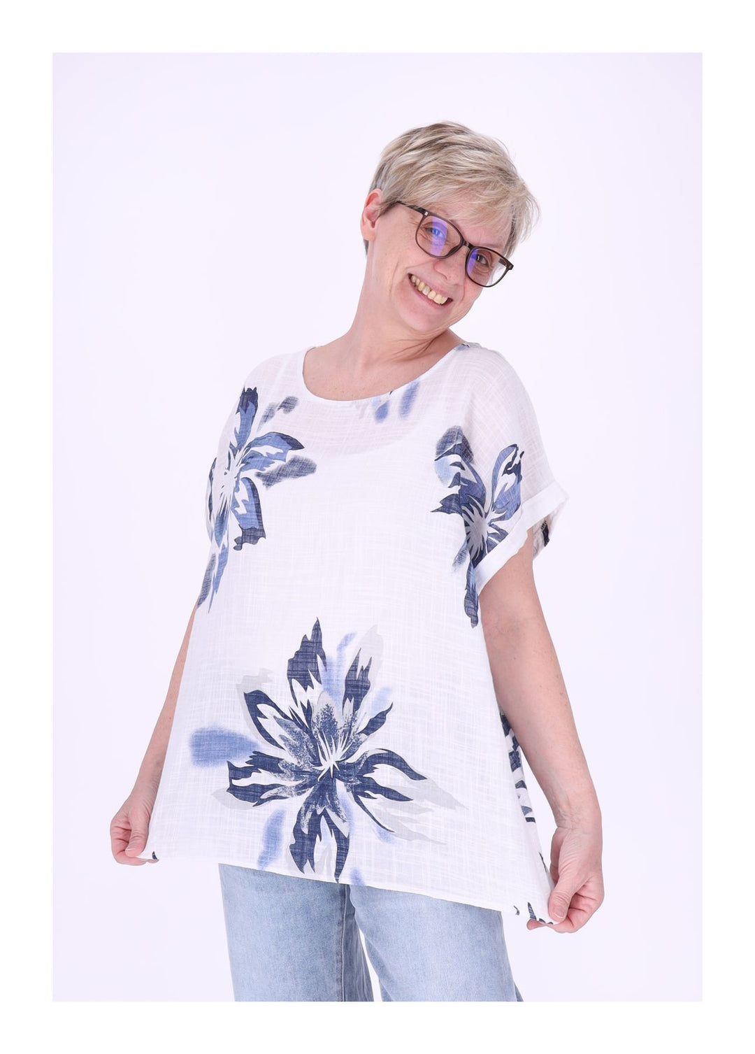 Splash of Color Damen T-Shirt Leinenmix
