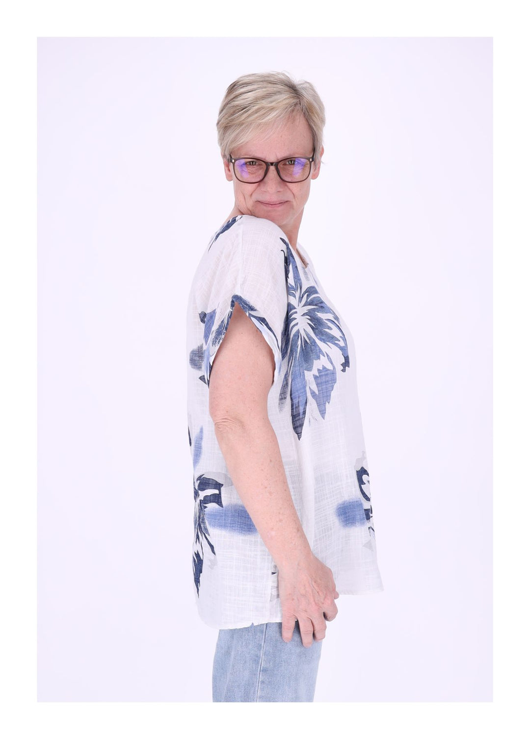 Splash of Color Damen T-Shirt Leinenmix