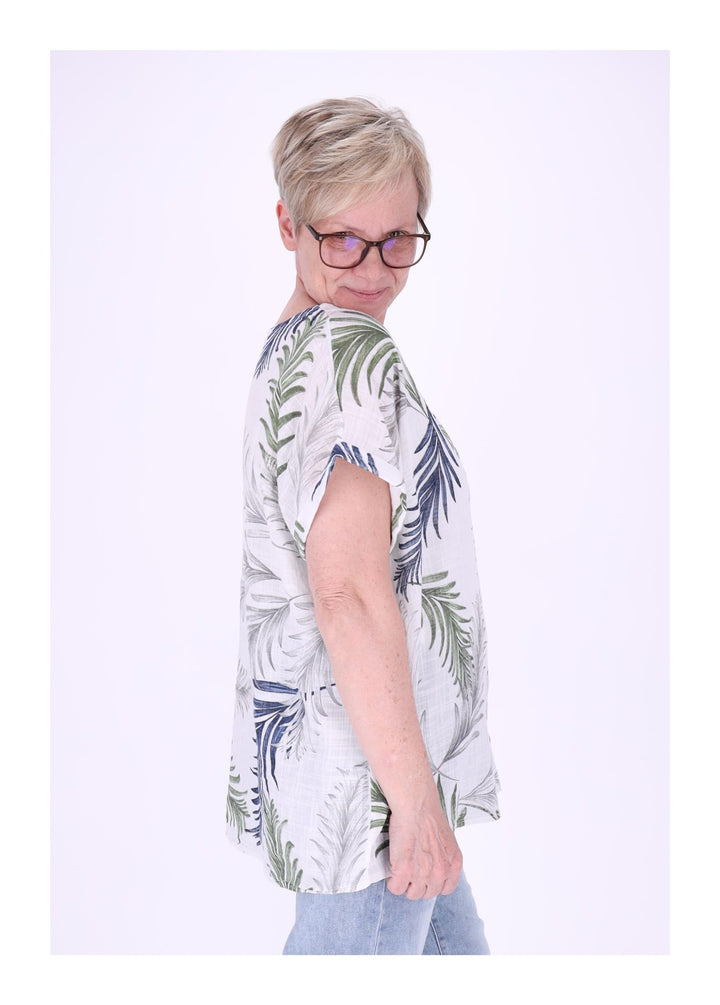 Splash of Color Damen T-Shirt Leinenmix