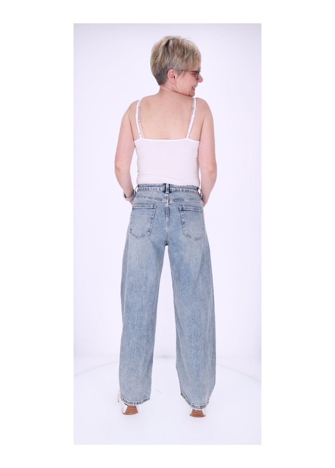 Ballon Jeans Damen weites Bein