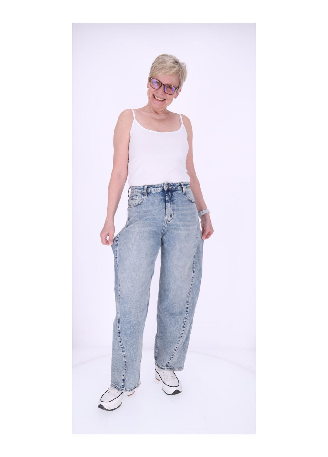Ballon Jeans Damen weites Bein