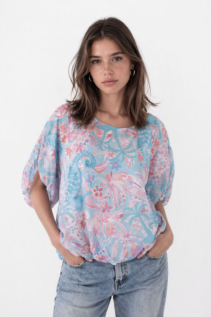 Splash of Color Damen T-Shirt Seepferdchen