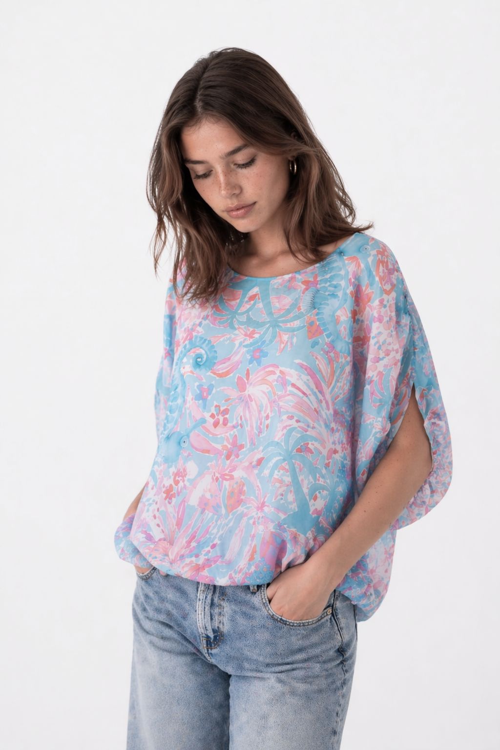 Splash of Color Damen T-Shirt Seepferdchen