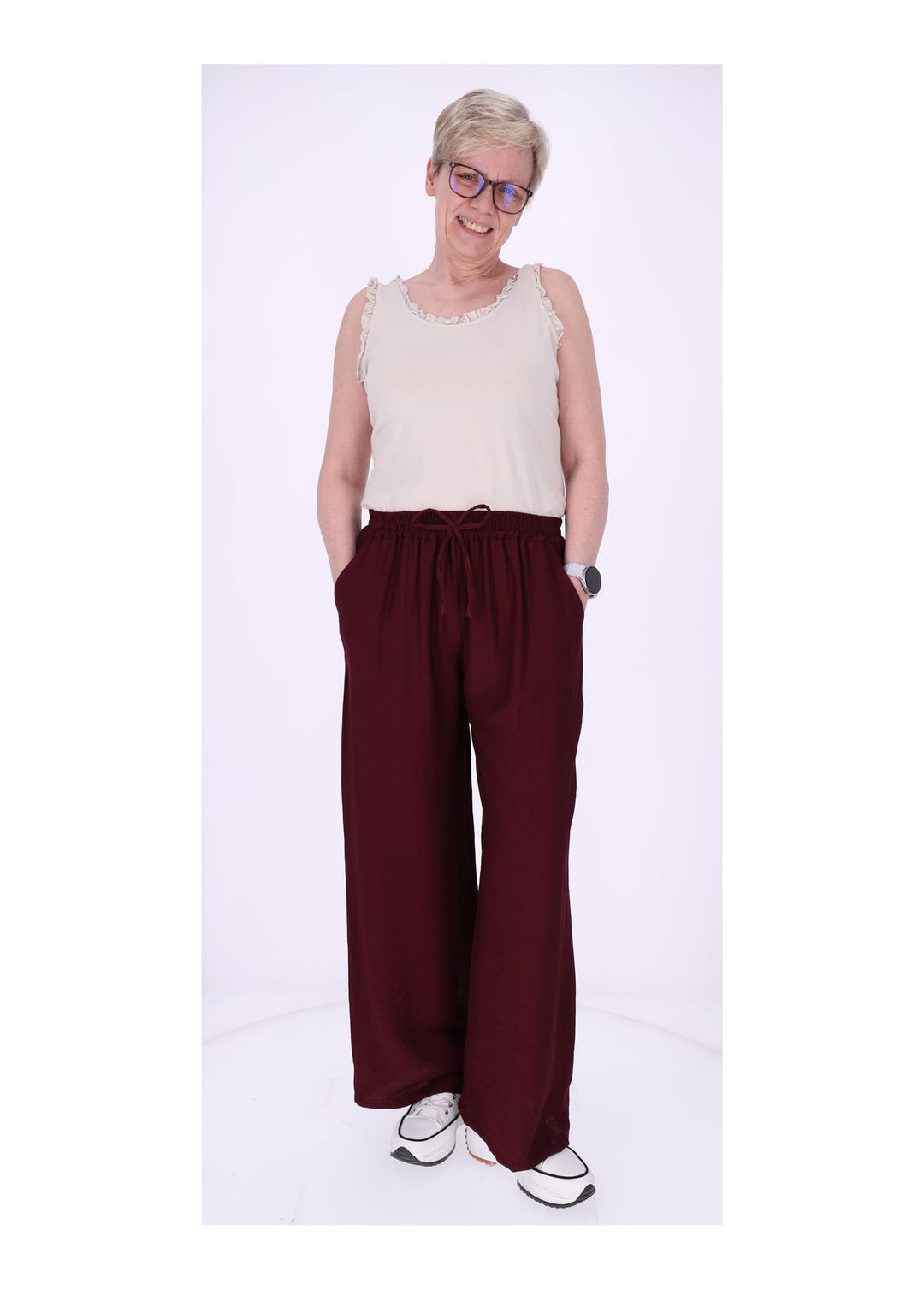 J&H Moda Damenhose Viskose weites Bein