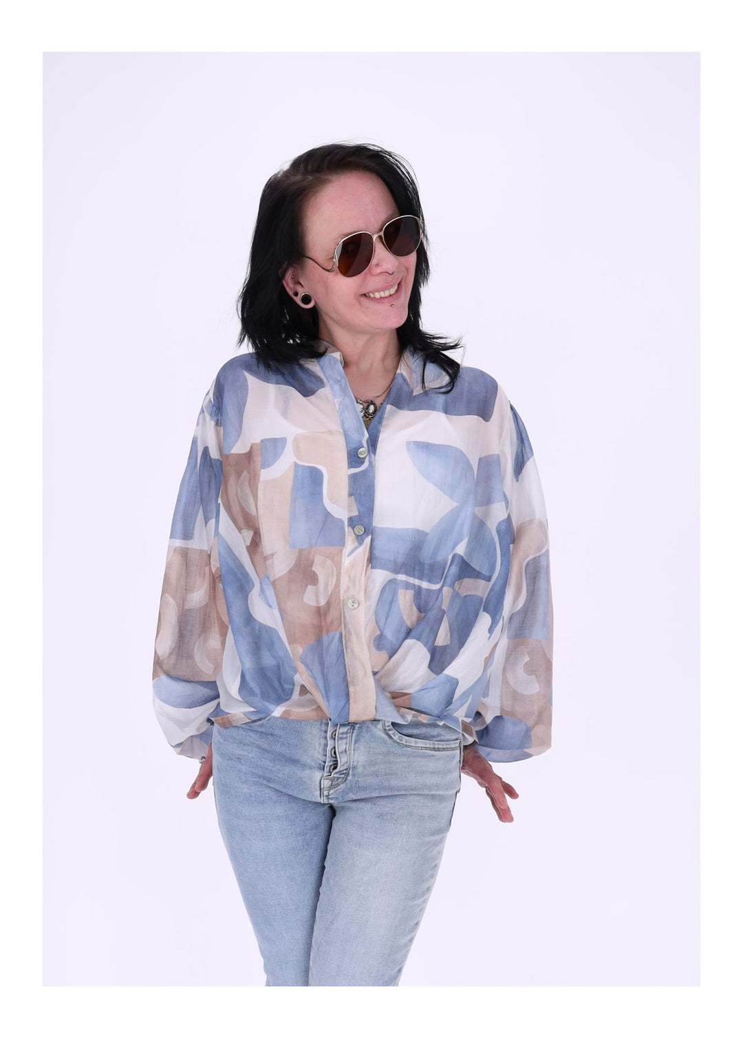 Sierra Damen Bluse Langarm grafisch