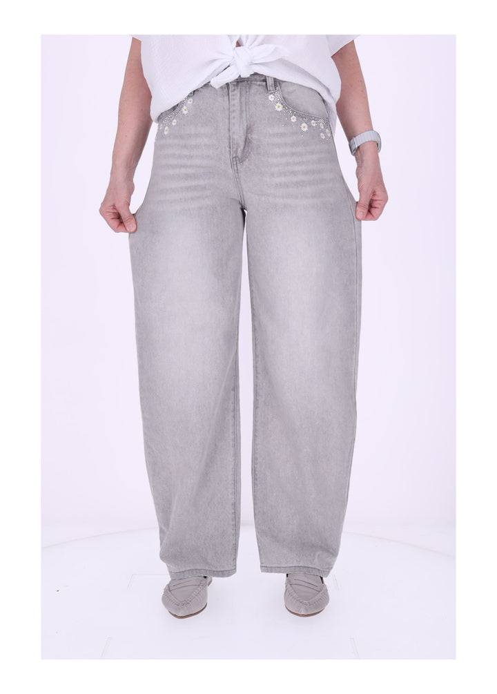 Splash of Color Jeans mit Stickerei