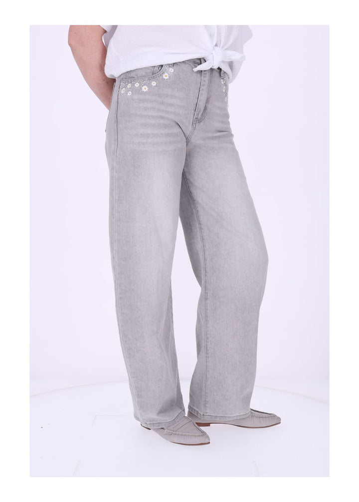 Splash of Color Jeans mit Stickerei