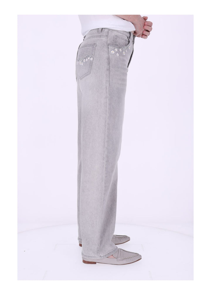 Splash of Color Jeans mit Stickerei