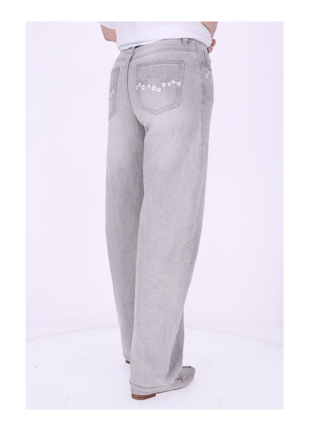 Splash of Color Jeans mit Stickerei