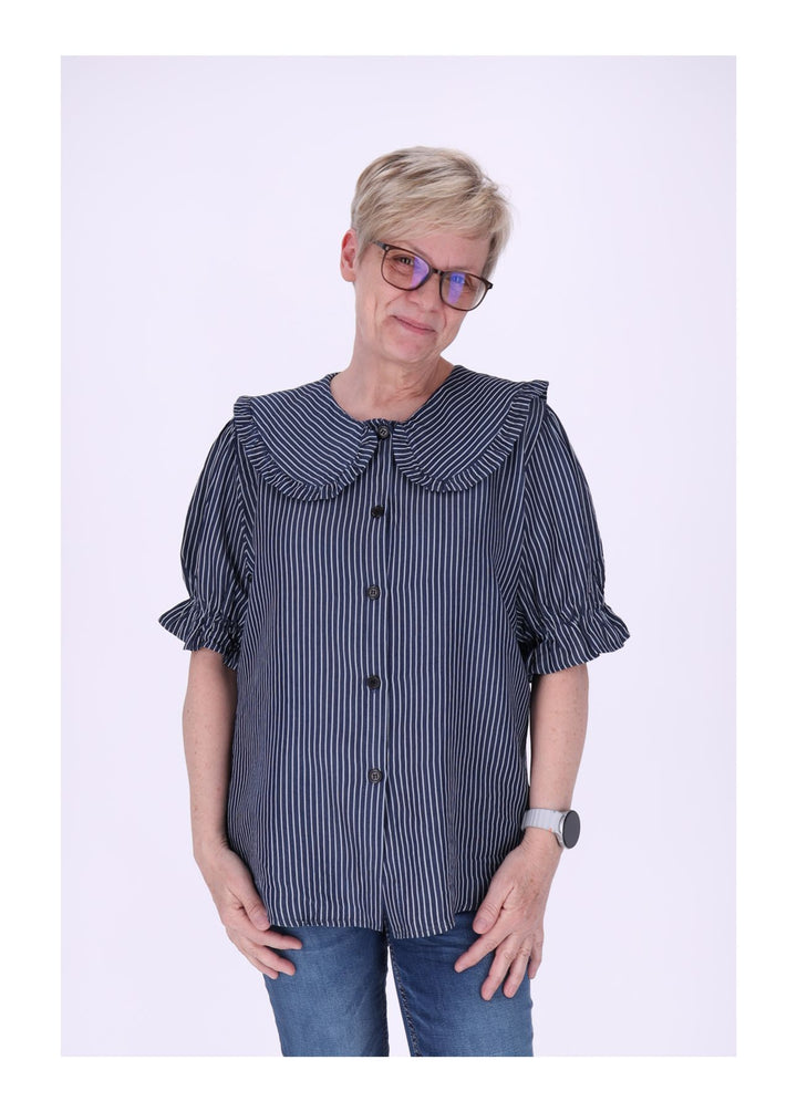 Splash of Color Bluse Jeansoptik Streifen