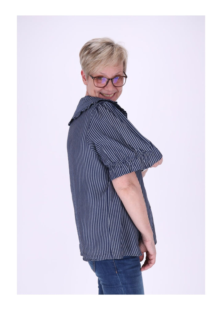 Splash of Color Bluse Jeansoptik Streifen