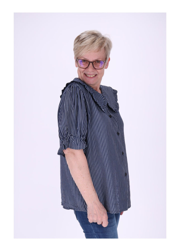 Splash of Color Bluse Jeansoptik Streifen