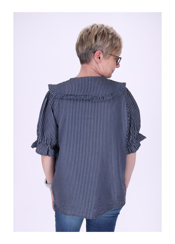 Splash of Color Bluse Jeansoptik Streifen