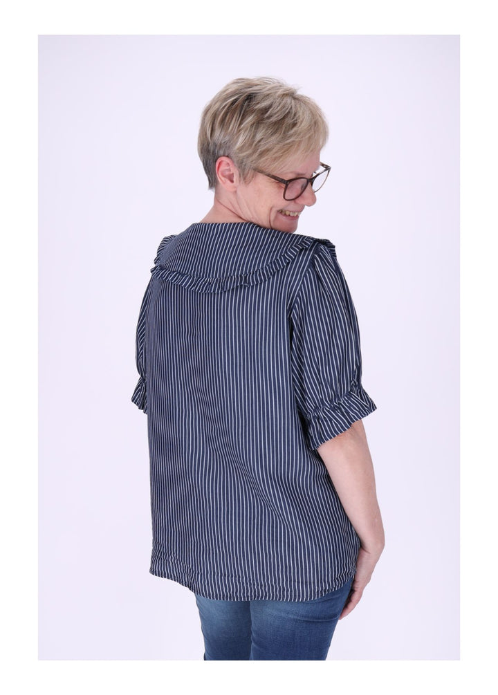 Splash of Color Bluse Jeansoptik Streifen