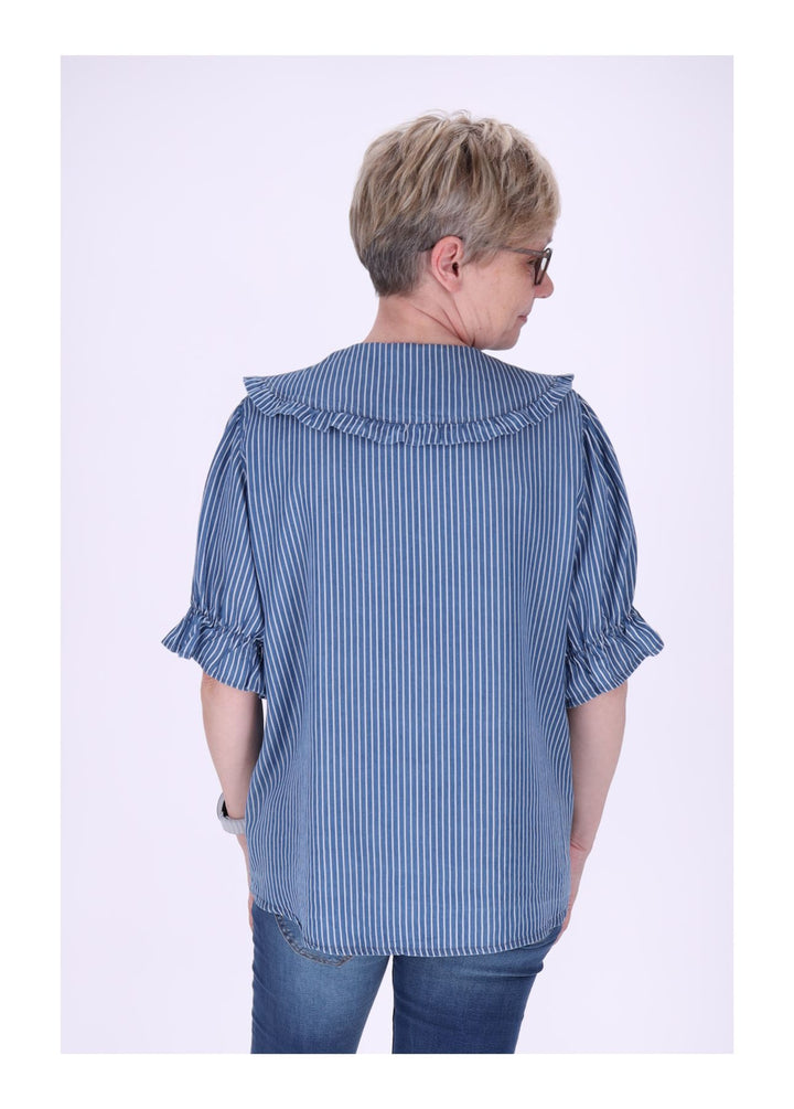 Splash of Color Bluse Jeansoptik Streifen