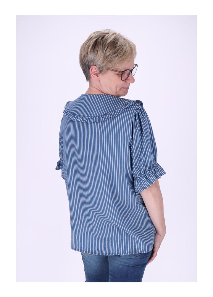 Splash of Color Bluse Jeansoptik Streifen