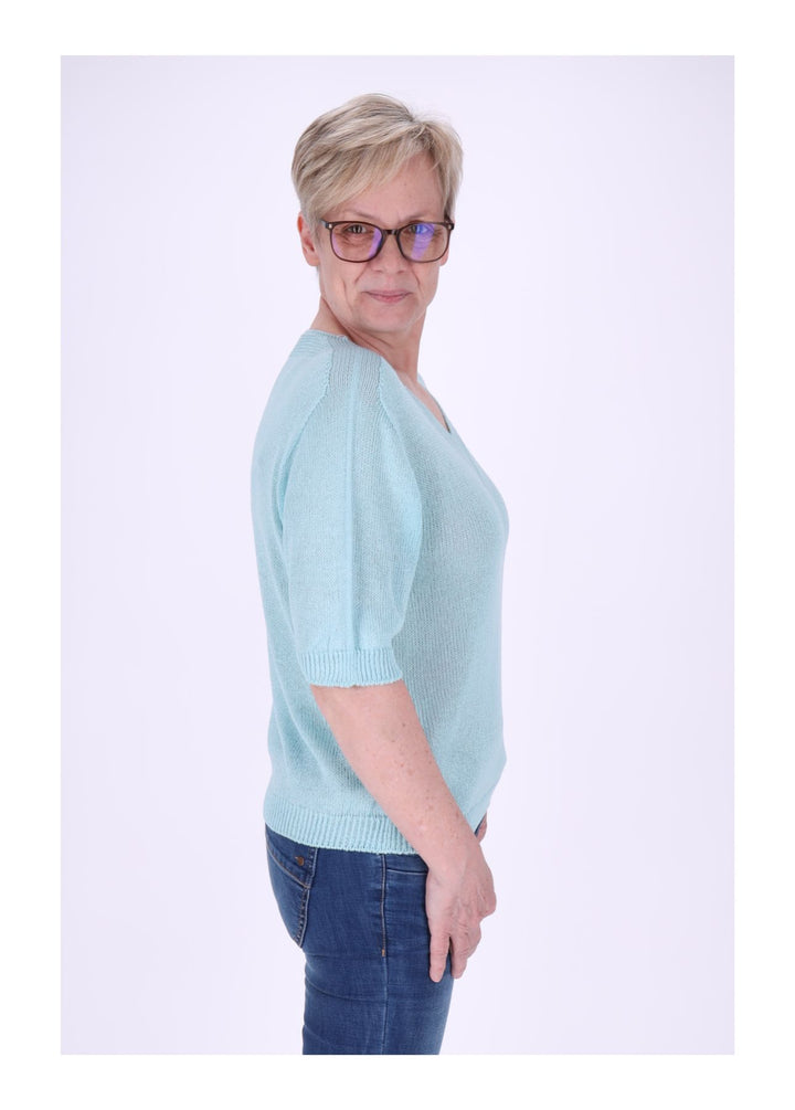 T-Shirt Damen V-Ausschnitt Feinstrick