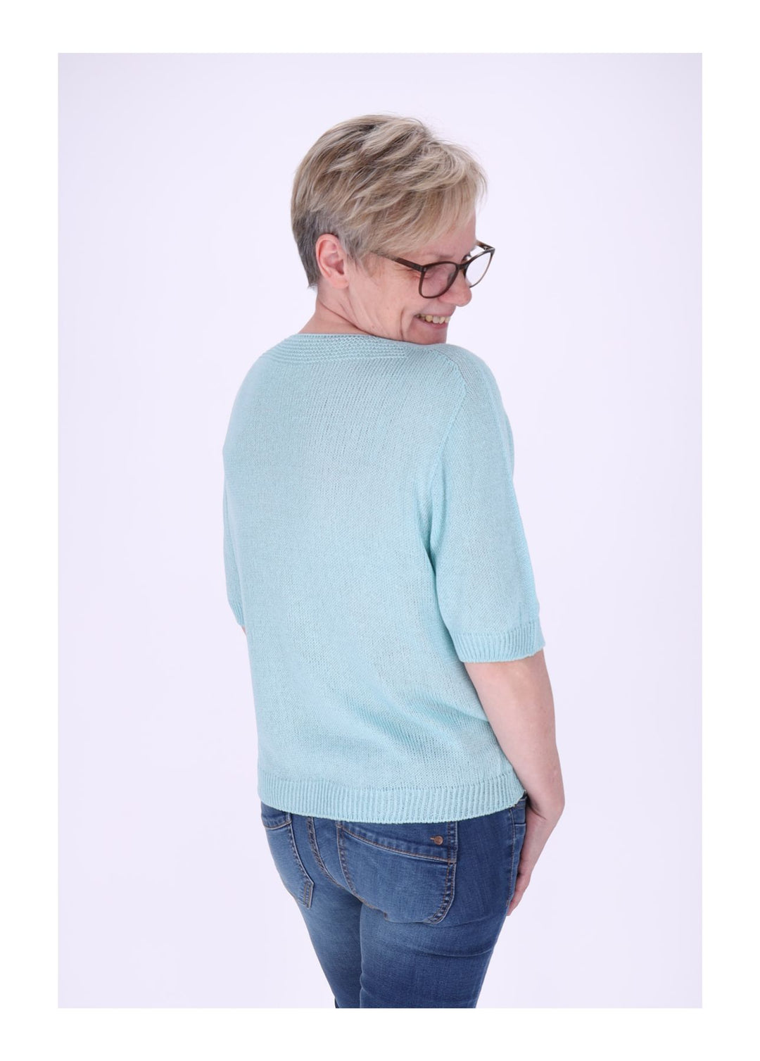 T-Shirt Damen V-Ausschnitt Feinstrick
