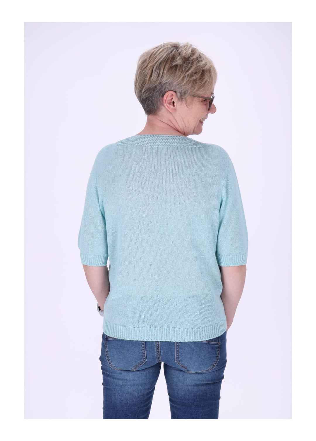 T-Shirt Damen V-Ausschnitt Feinstrick