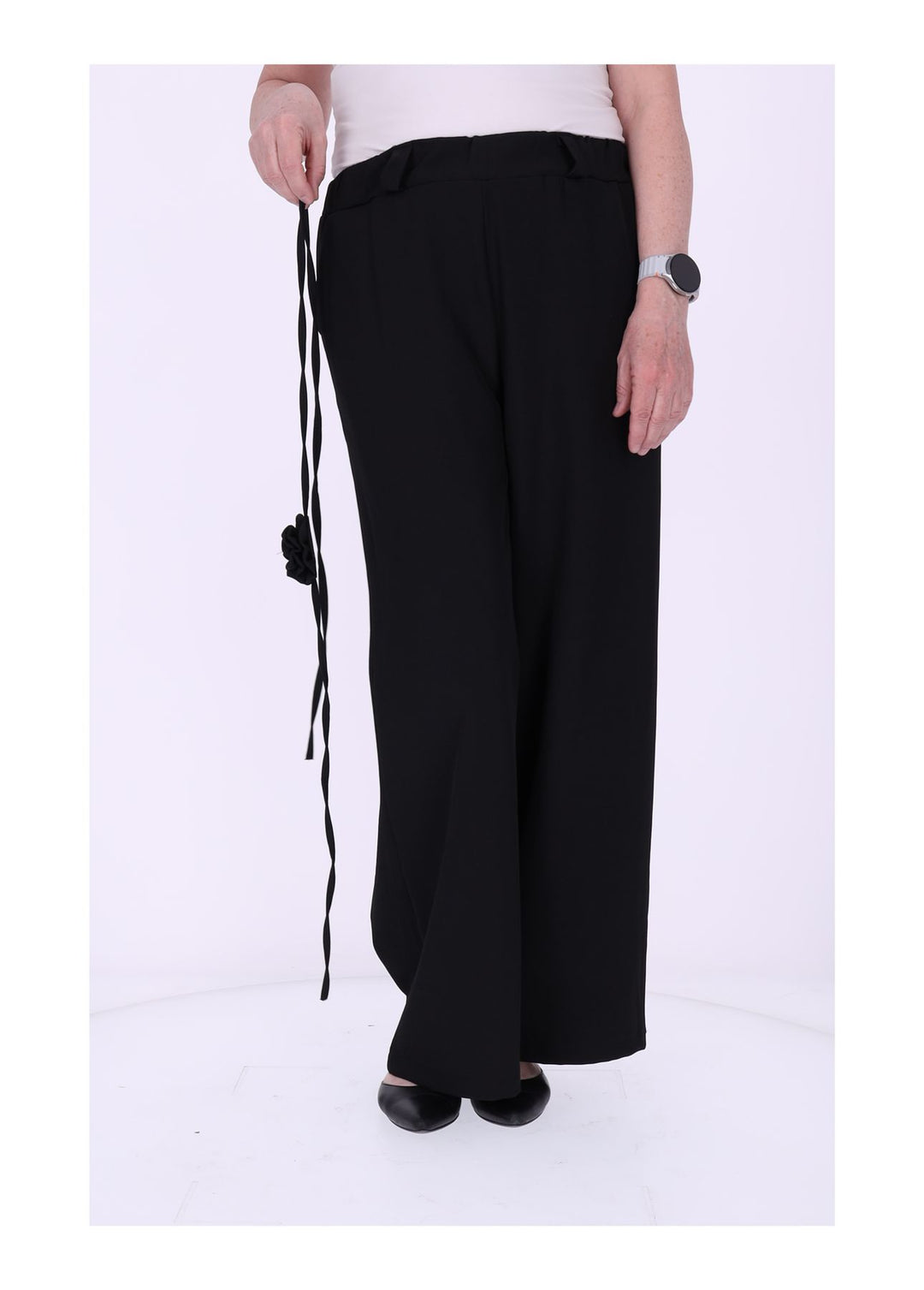 Schlupf-Hose Damen Blumengürtel