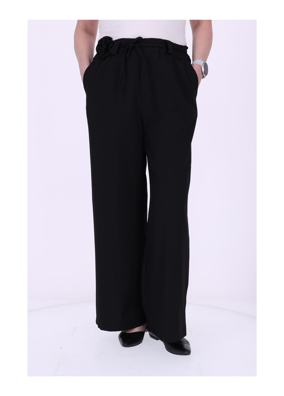 Schlupf-Hose Damen Blumengürtel