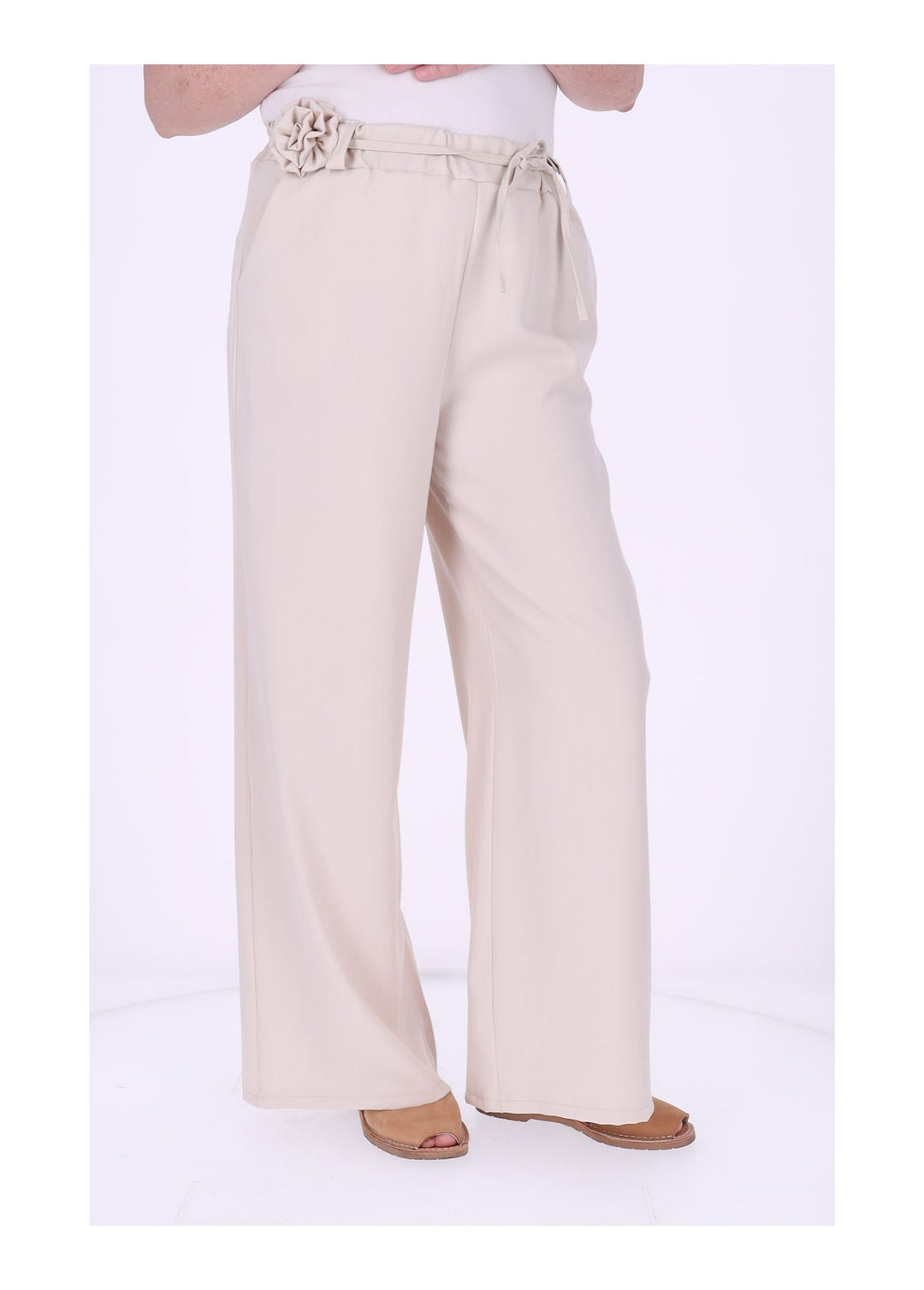 Schlupf-Hose Damen Blumengürtel