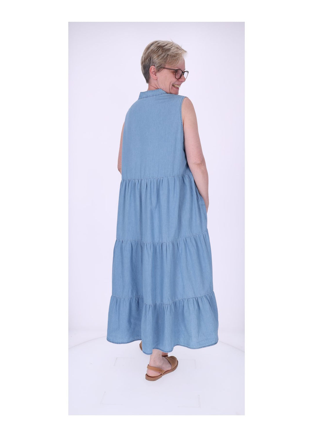 Splash of Color Jeans Kleid Damen