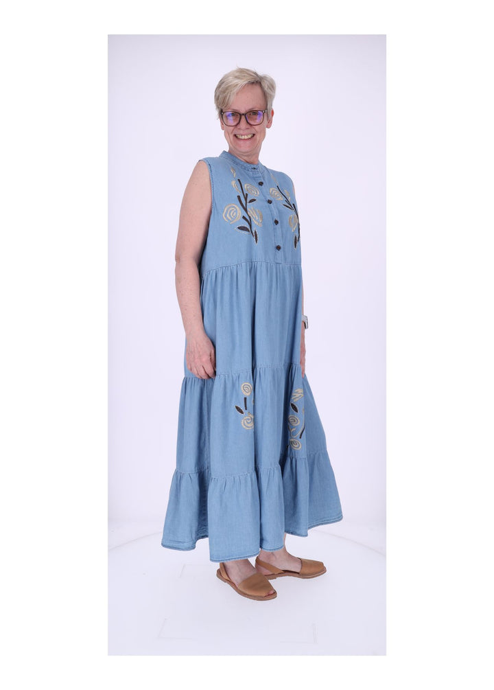 Splash of Color Jeans Kleid Damen