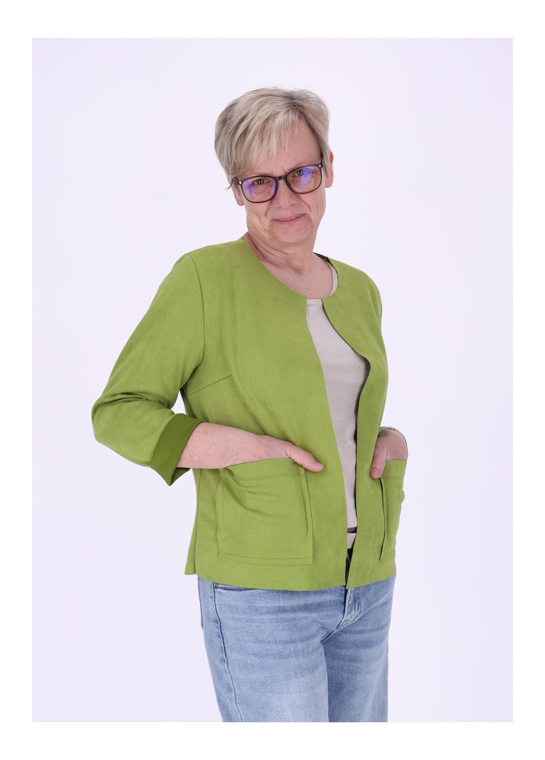 Vanessa Velours-Blazer Damen offen