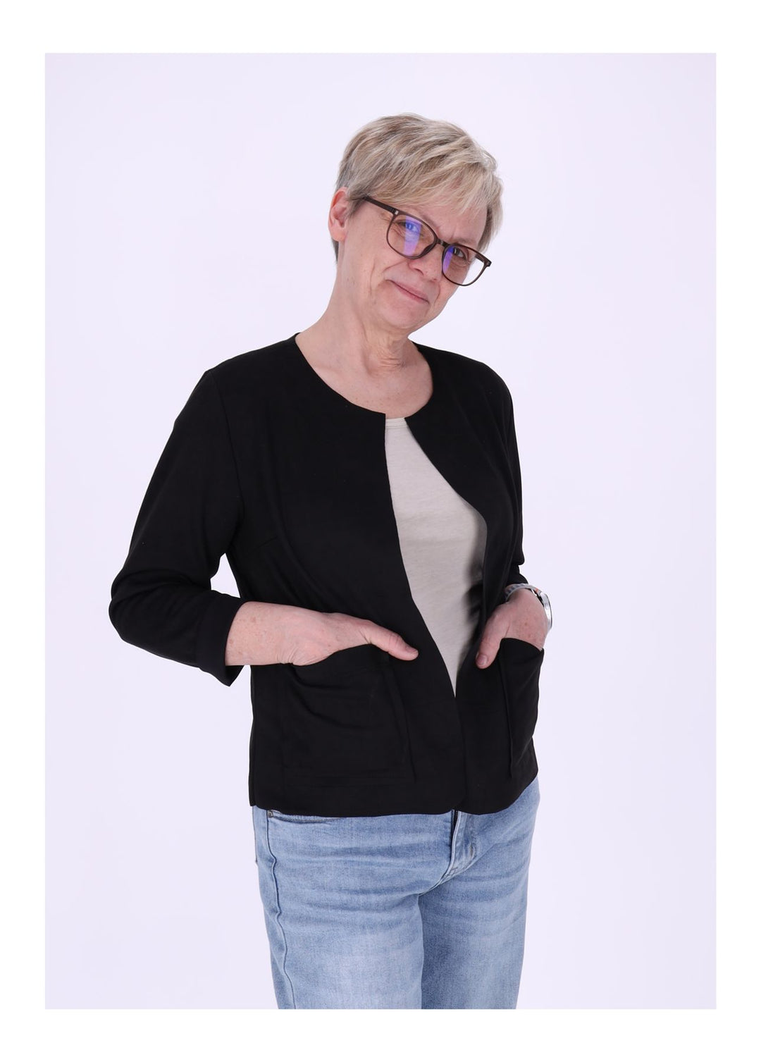 Vanessa Velours-Blazer Damen offen