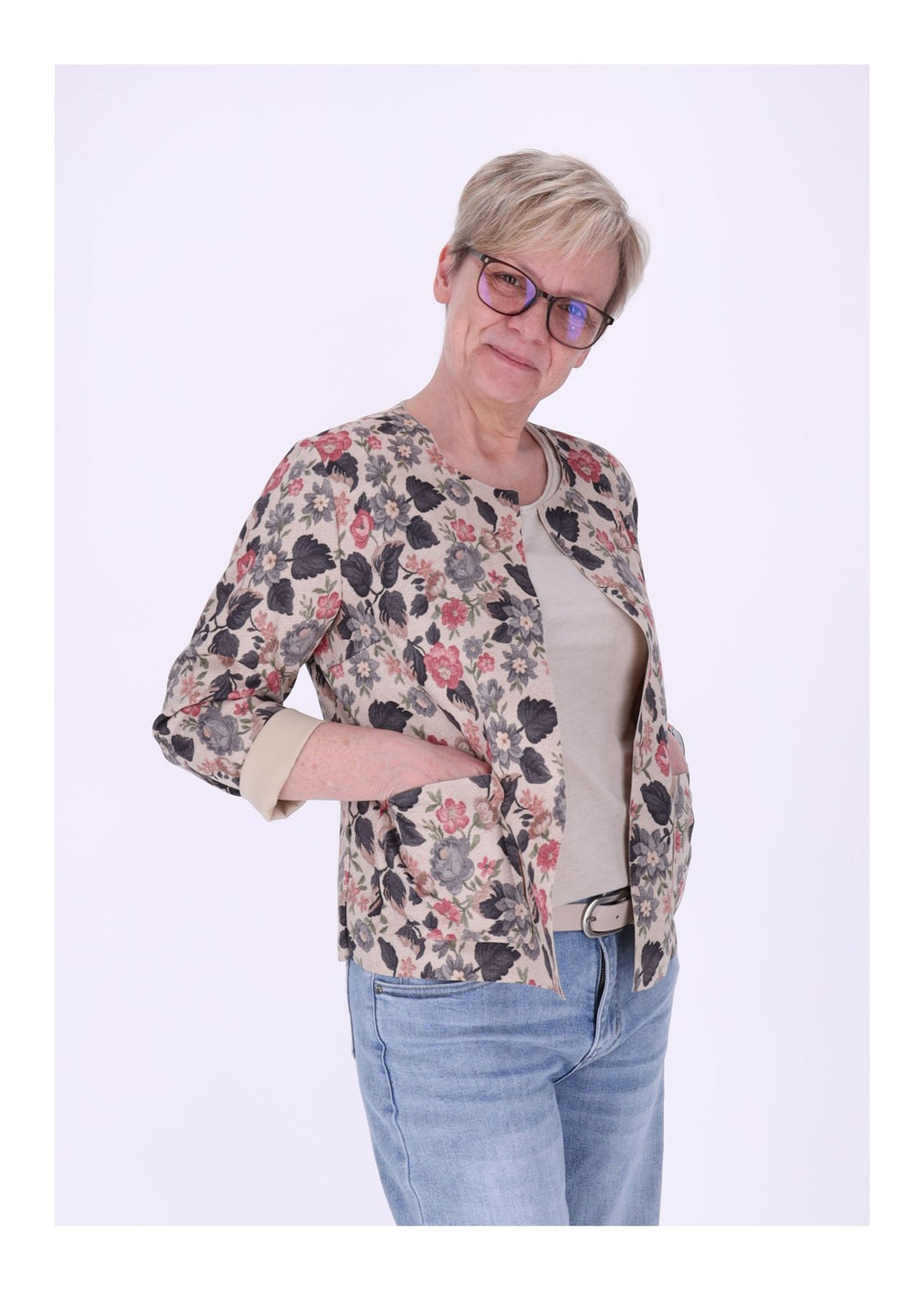 Vanessa Kurzjacke Blumen Damen