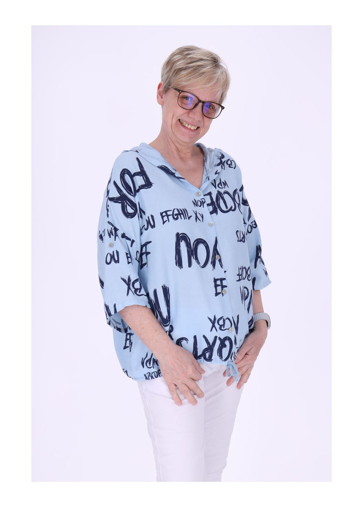 Splash of Color Bluse mit Kapuze