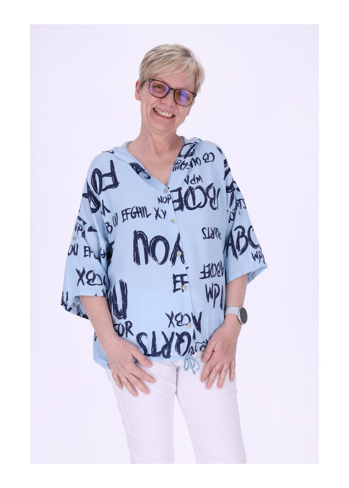 Splash of Color Bluse mit Kapuze